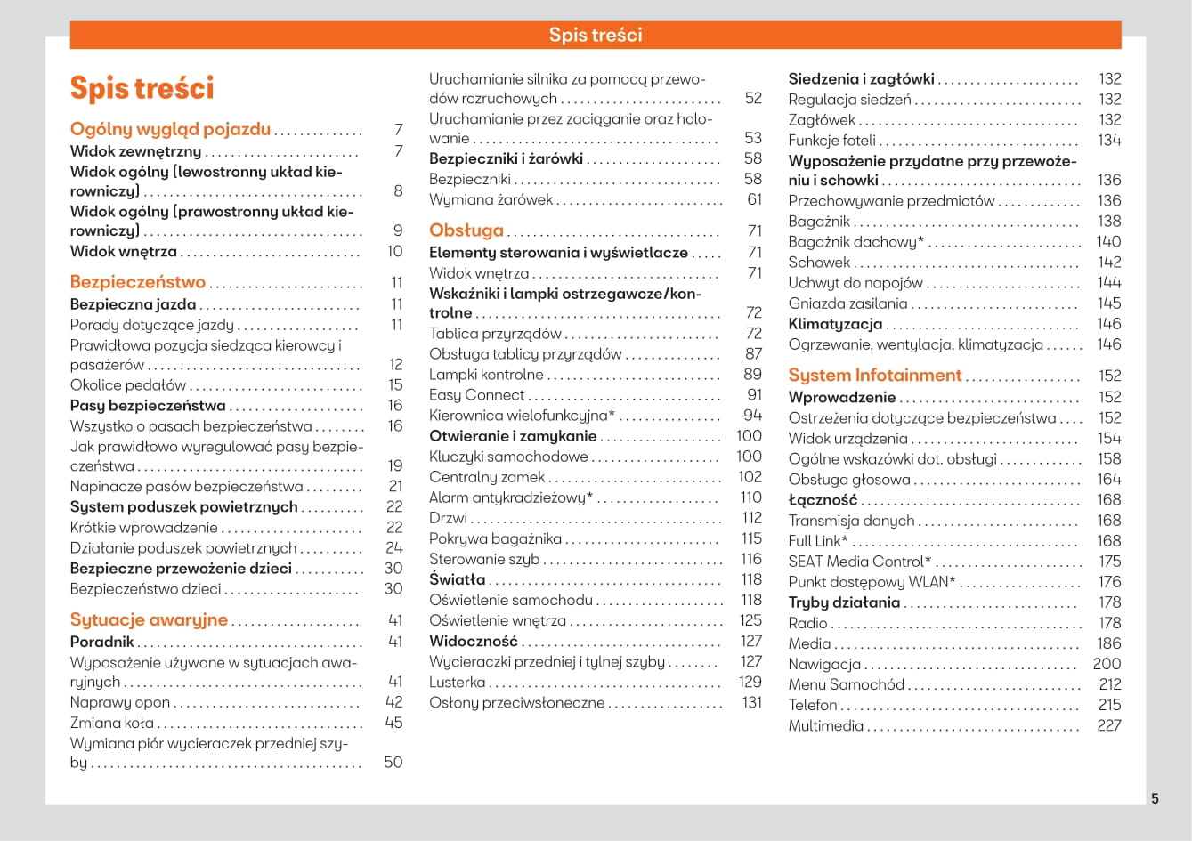 2019-2020 Seat Arona Owner's Manual | Polish