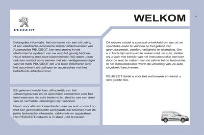 2012-2015 Peugeot Partner/Partner Electric Gebruikershandleiding | Nederlands