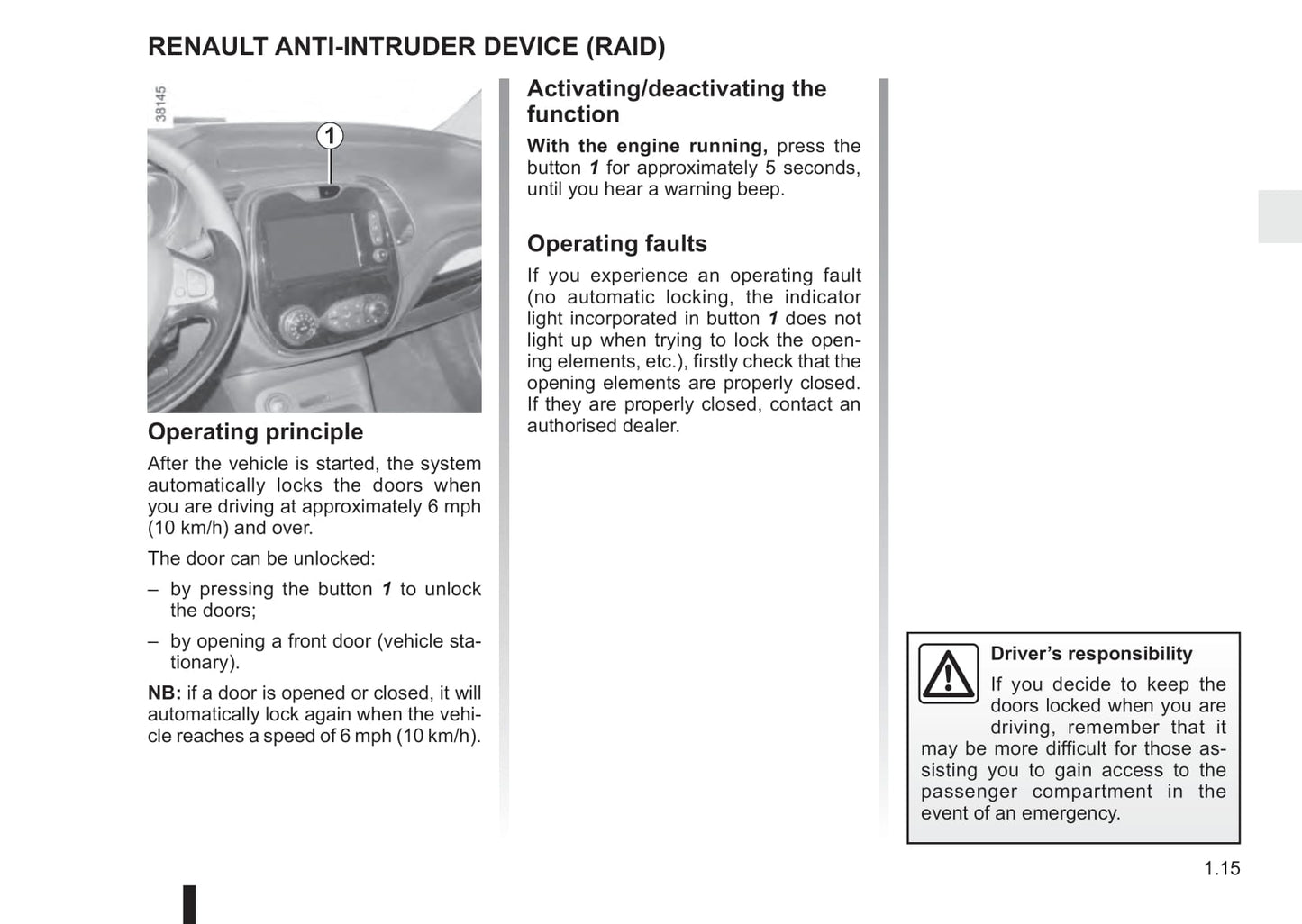 2015-2016 Renault Captur Gebruikershandleiding | Engels