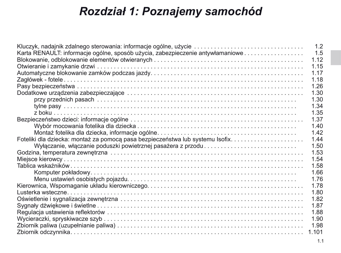 2019-2020 Renault Koleos Owner's Manual | Polish