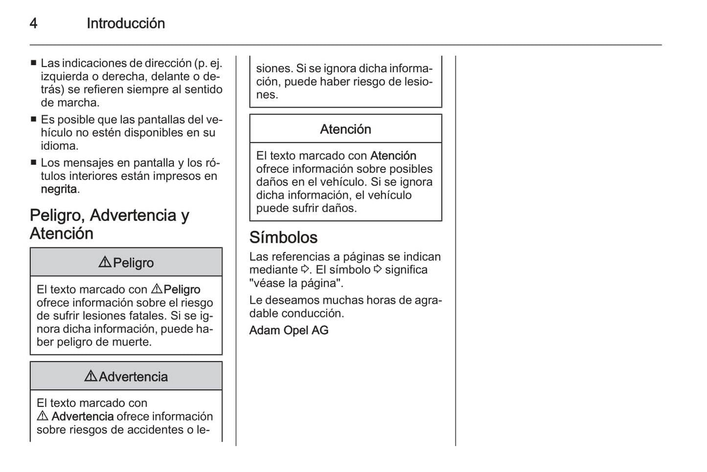 2015 Opel Astra Owner's Manual | Spanish