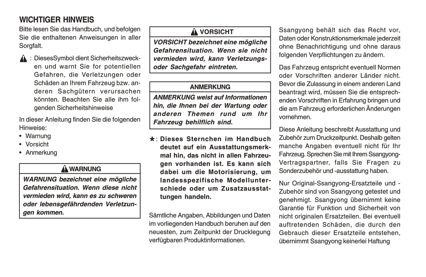 1998-2005 SsangYong Musso Gebruikershandleiding | Duits