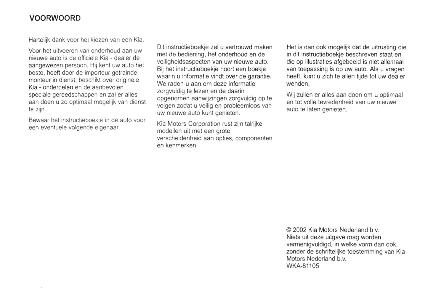 2000-2005 Kia Rio Gebruikershandleiding | Nederlands