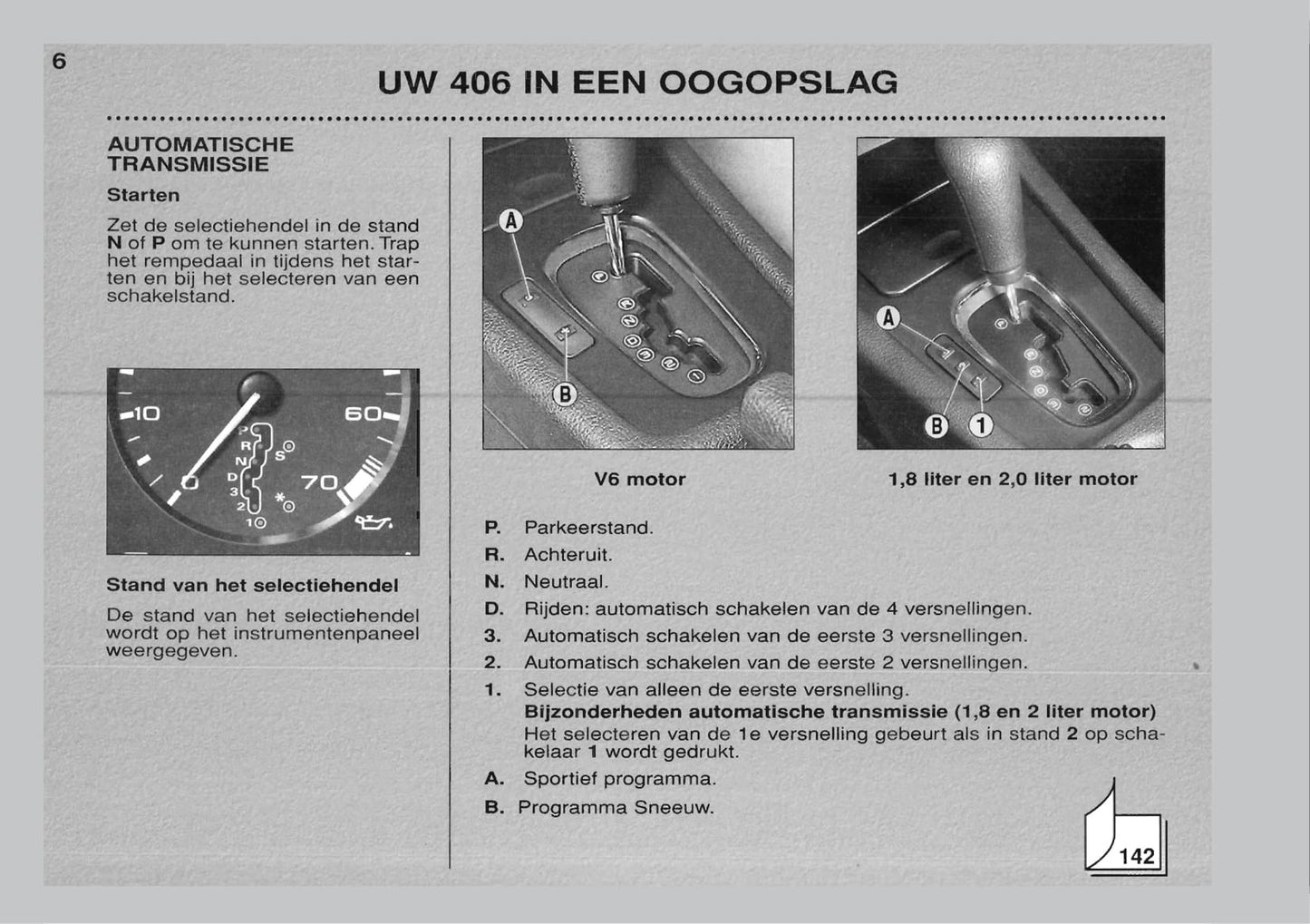 1999-2001 Peugeot 406 Gebruikershandleiding | Nederlands