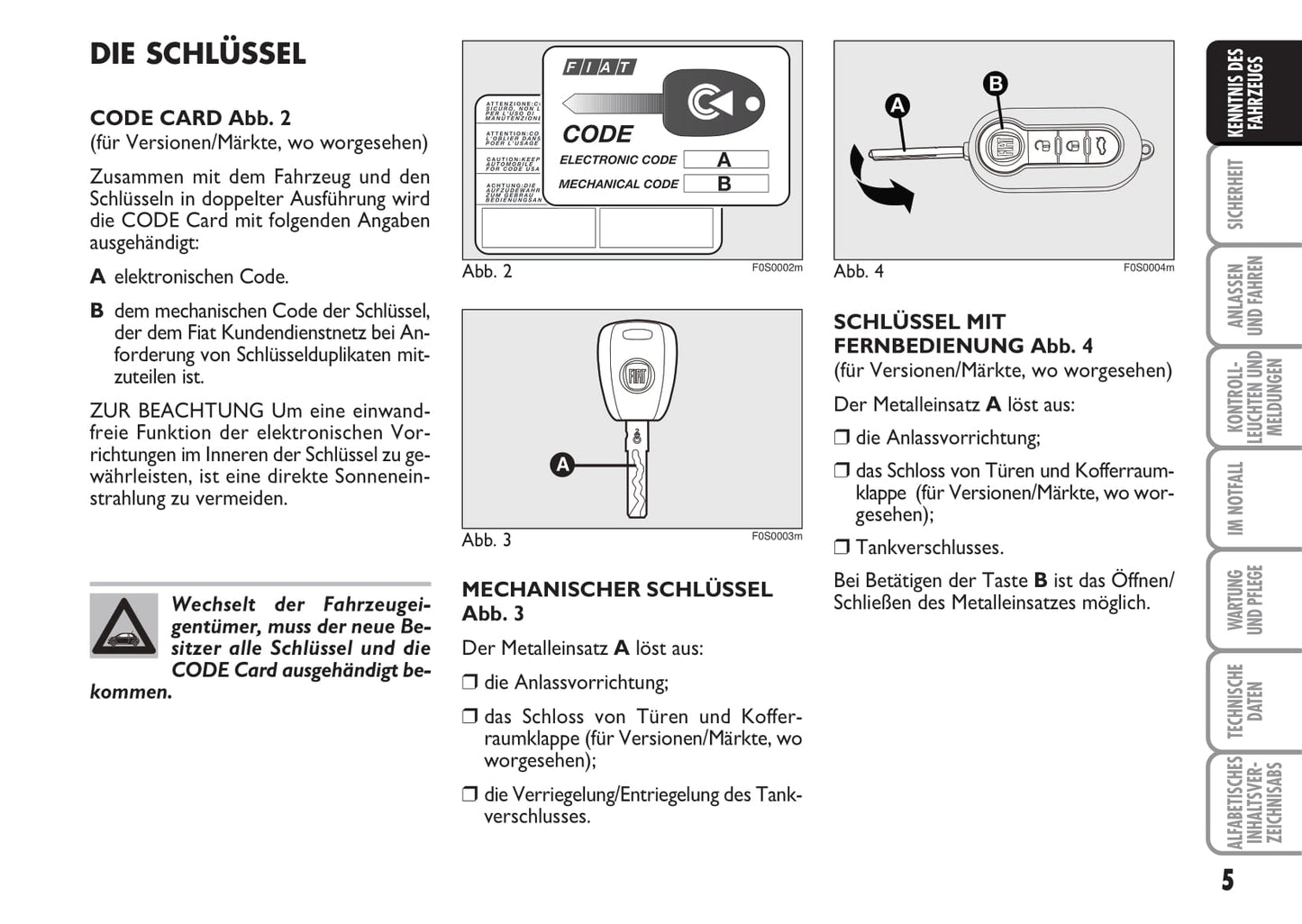 2009-2010 Fiat 500 Bedienungsanleitung | Deutsch