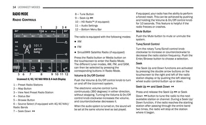 Uconnect Radio 8.4 Inch Display Owner's Manual