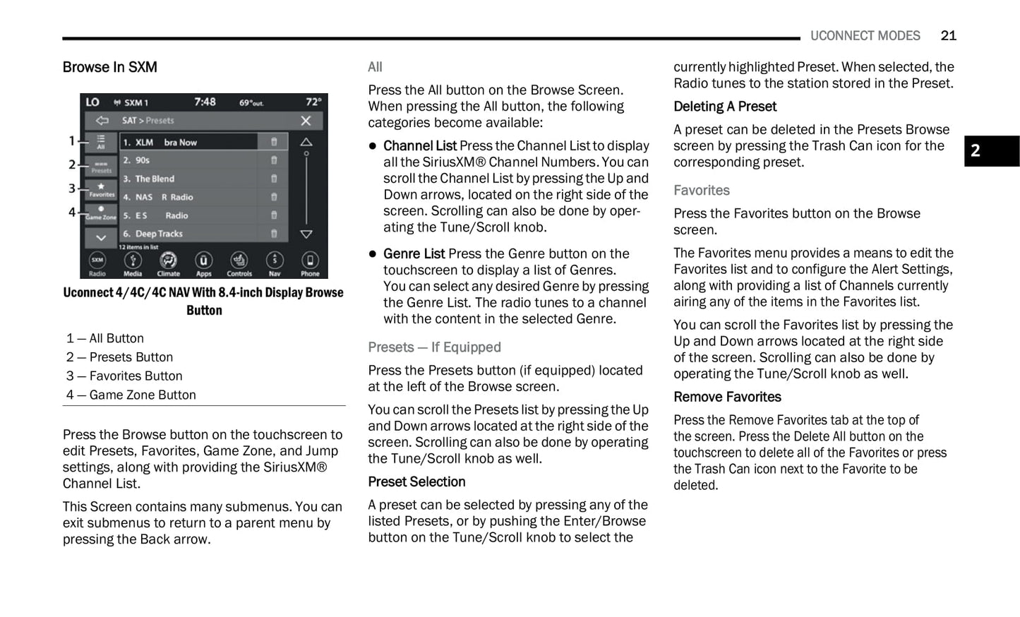 Uconnect Radio 8.4 Inch Display Owner's Manual