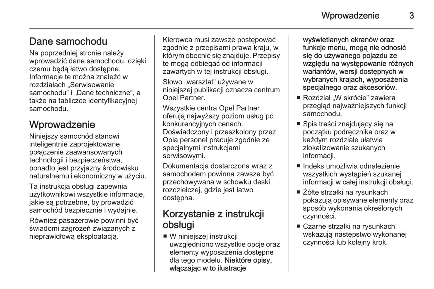 2014 Opel Zafira / Zafira Family Owner's Manual | Polish