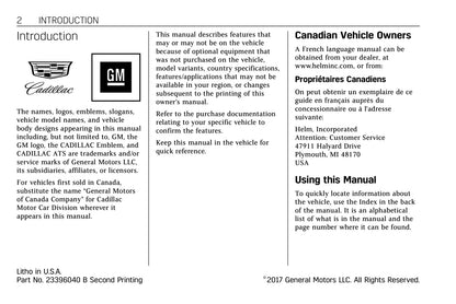 2015-2019 Cadillac ATS/ATS-V Gebruikershandleiding | Engels