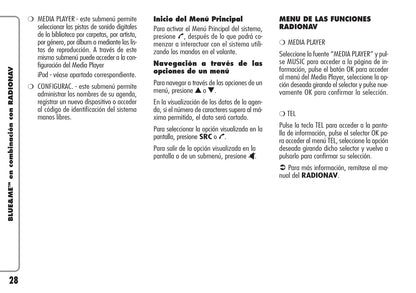 Alfa Romeo Sistema De Navegación por Radio Instrucciones 2007 - 2011