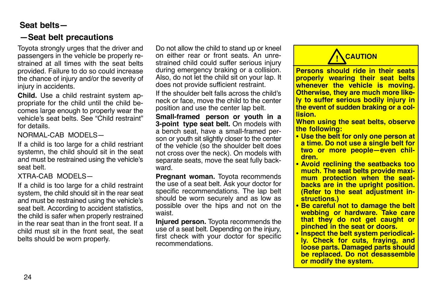 1997 Toyota Tacoma Owner's Manual | English