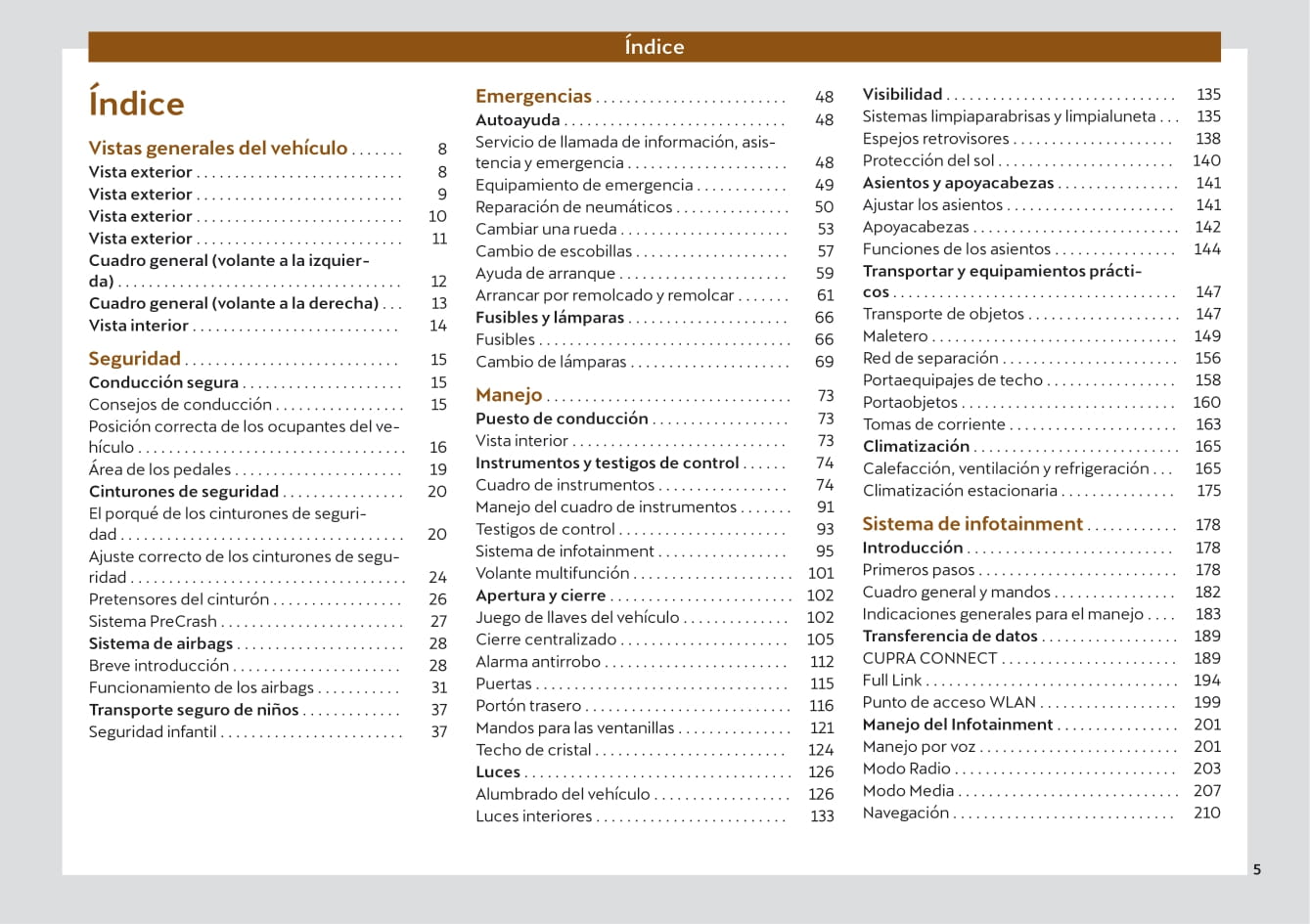 2021-2022 Cupra Leon Owner's Manual | Spanish