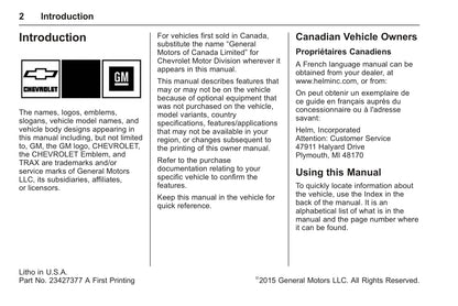 2016 Chevrolet Trax Gebruikershandleiding | Engels