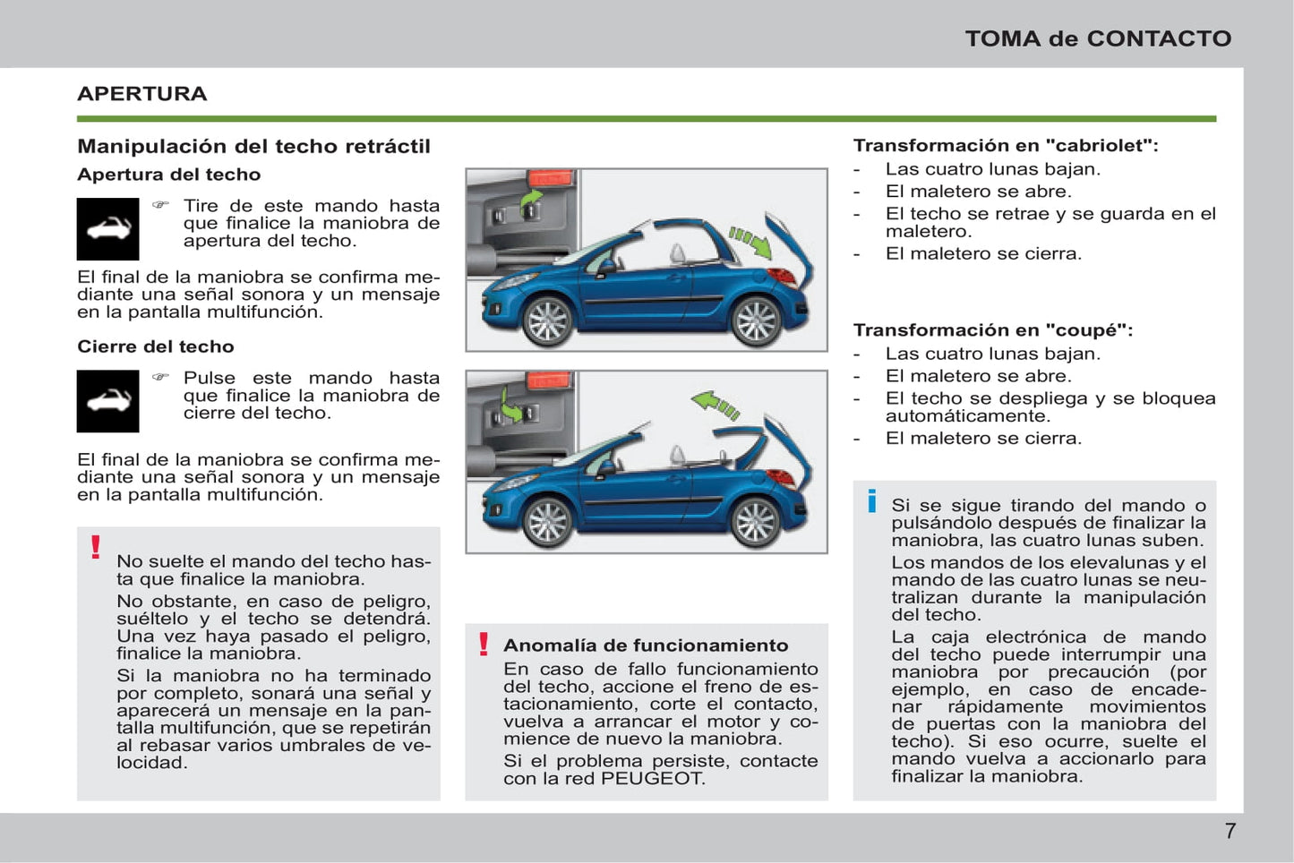 2014-2015 Peugeot 207 CC Gebruikershandleiding | Spaans