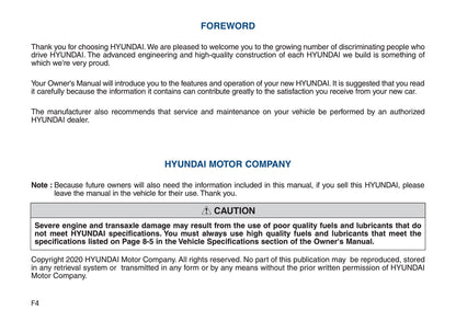 2018-2020 Hyundai i20 Gebruikershandleiding | Engels