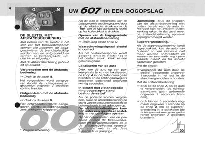 2000-2001 Peugeot 607 Owner's Manual | Dutch