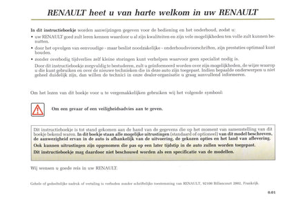 2002-2003 Renault Avantime Owner's Manual | Dutch