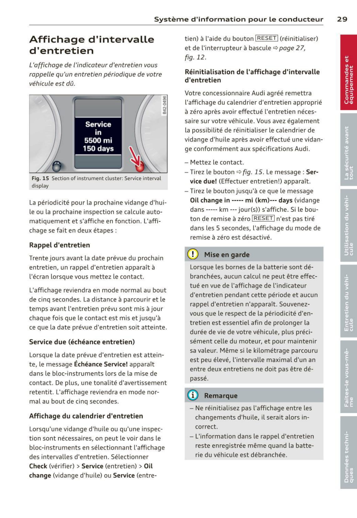 2012-2015 Audi R8/R8 Coupé Owner's Manual | French