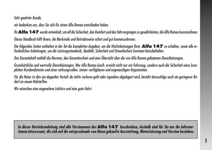 2007-2010 Alfa Romeo 147 Gebruikershandleiding | Duits