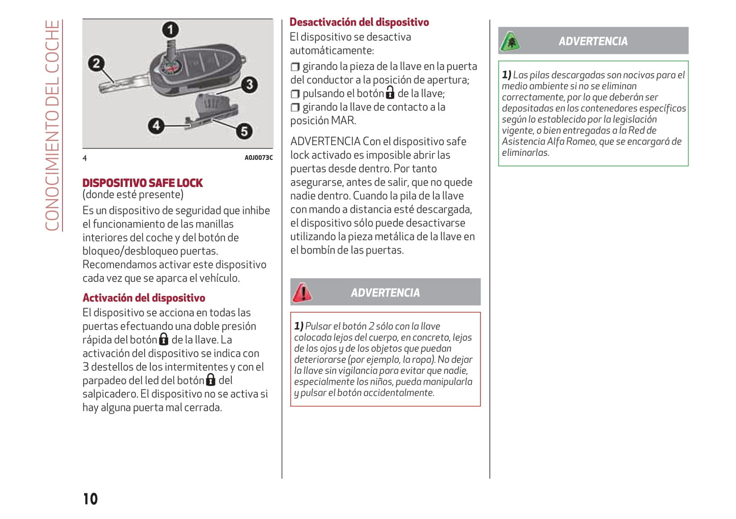 2016-2020 Alfa Romeo MiTo Owner's Manual | Spanish