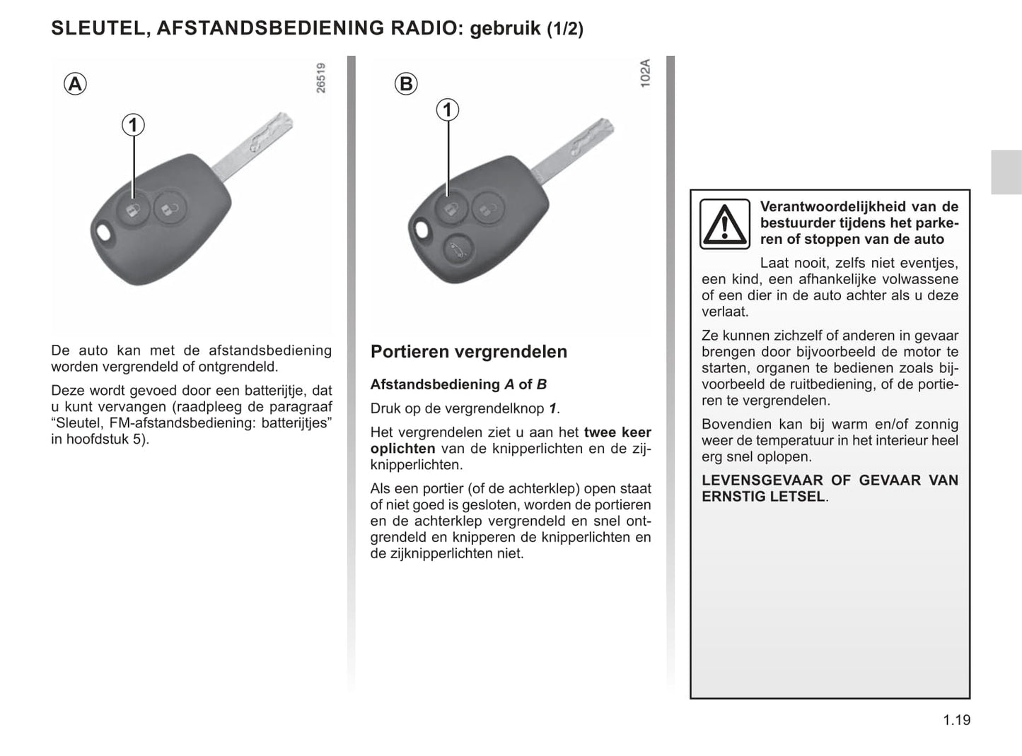 2019-2020 Renault Kangoo Z.E. Owner's Manual | Dutch