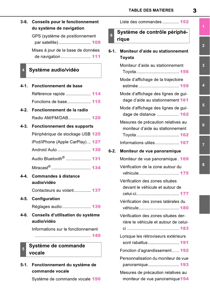 Toyota Rav4 Navigation / Multimediasysteem Guide d'utilisation 2019 - 2023