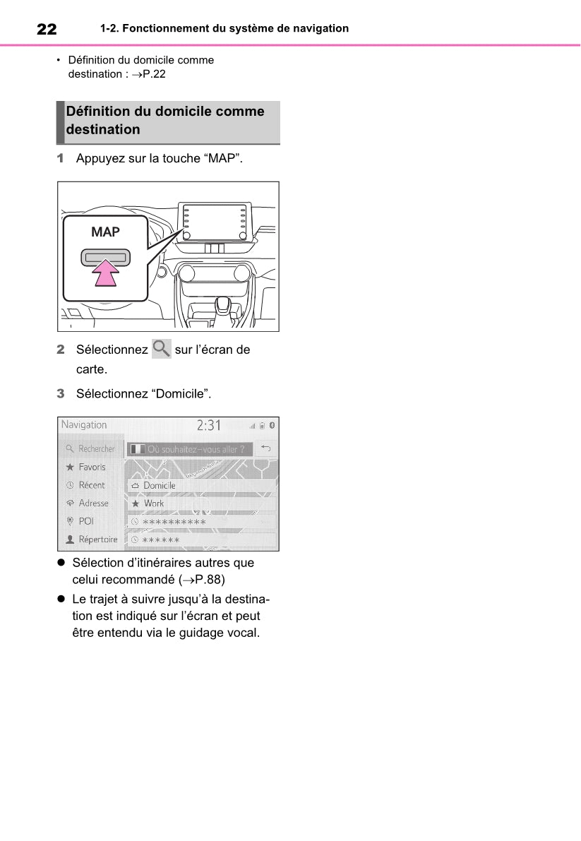 Toyota Rav4 Navigation / Multimediasysteem Guide d'utilisation 2019 - 2023