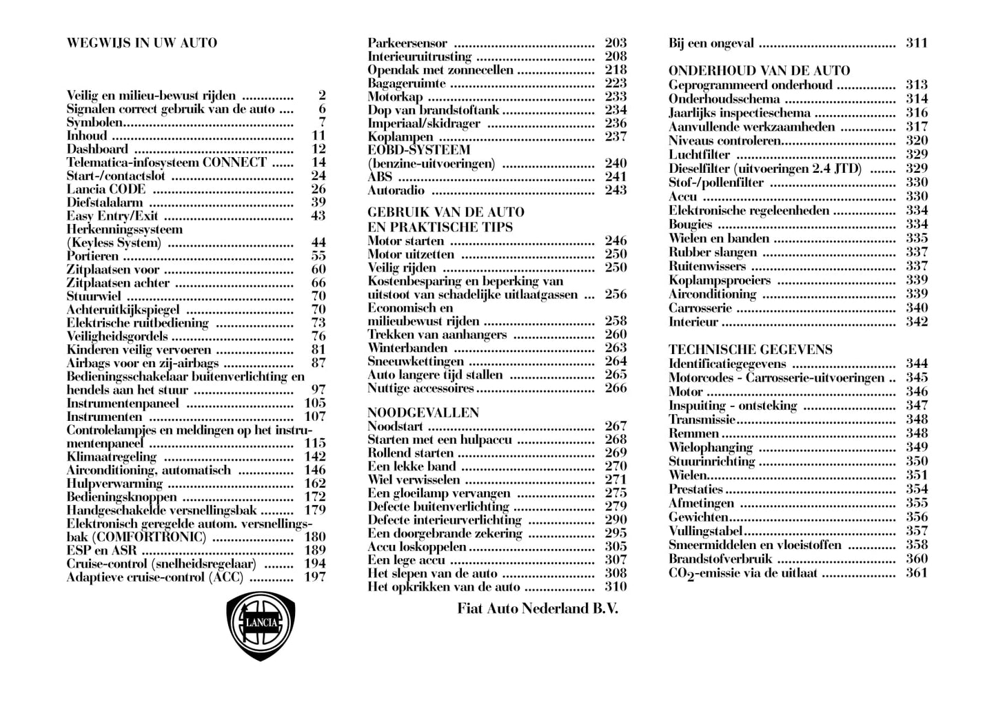 2002-2008 Lancia Thesis Gebruikershandleiding | Nederlands