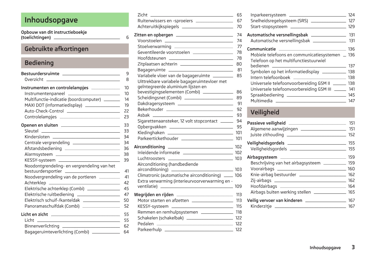 2012-2013 Skoda Superb Owner's Manual | Dutch