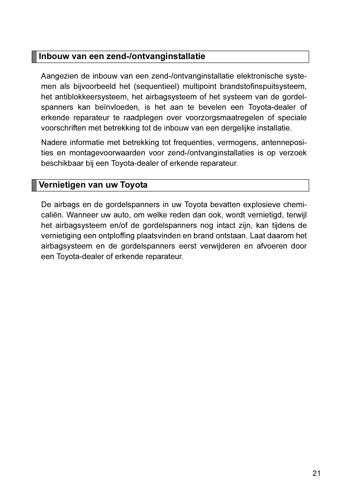 2010-2011 Toyota iQ Gebruikershandleiding | Nederlands