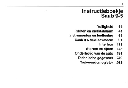 2005-2009 Saab 9-5 Gebruikershandleiding | Nederlands