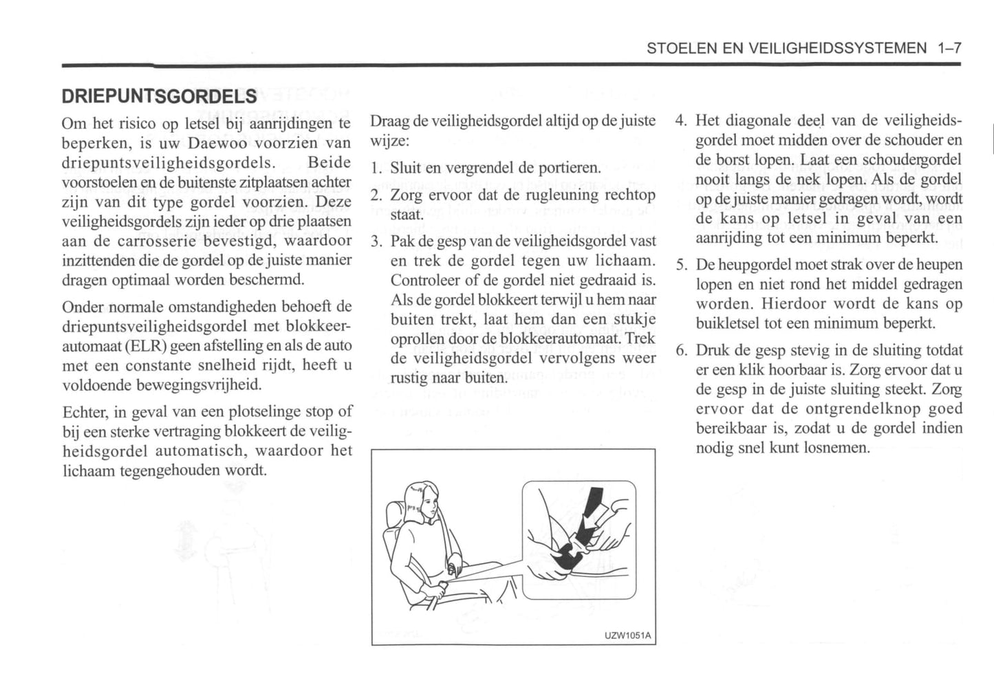 2000-2004 Daewoo Tacuma Owner's Manual | Dutch