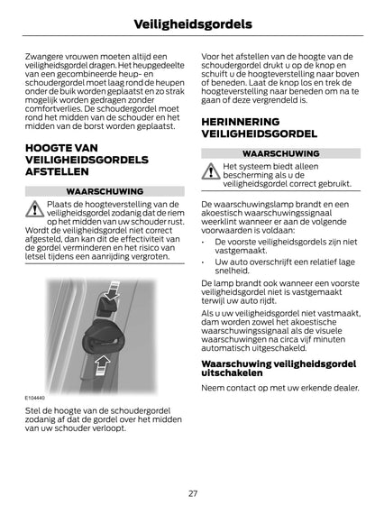 2014-2015 Ford Fiesta Owner's Manual | Dutch