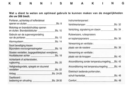 1994-1997 Peugeot 306 Owner's Manual | Dutch