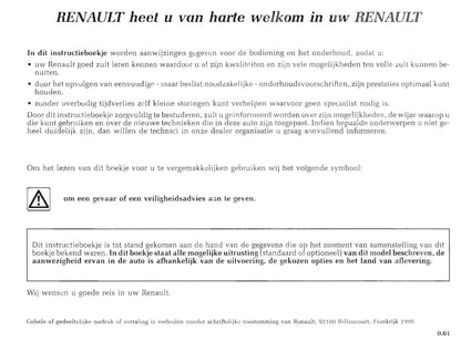 1999-2000 Renault Master Gebruikershandleiding | Nederlands