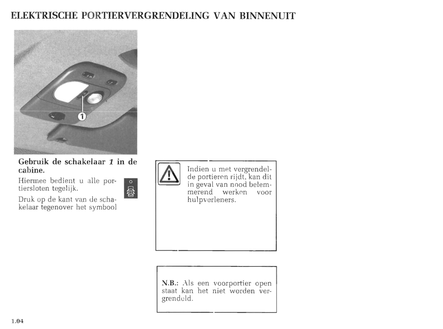 1999-2000 Renault Master Owner's Manual | Dutch