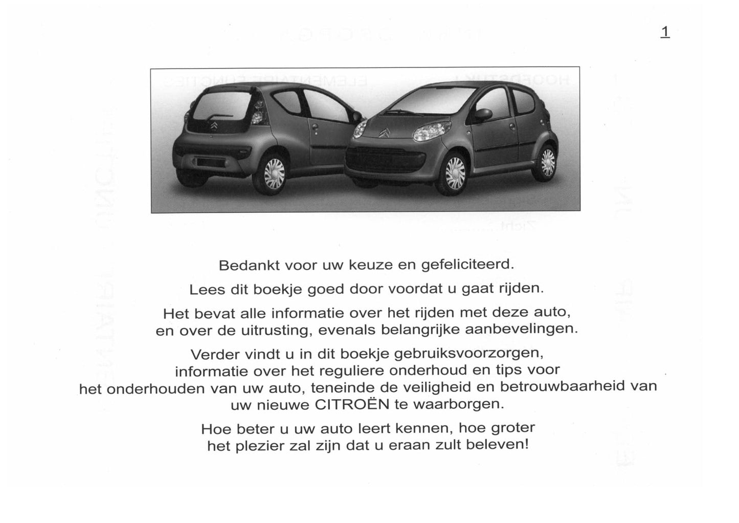 2005-2006 Citroën C1 Bedienungsanleitung | Niederländisch