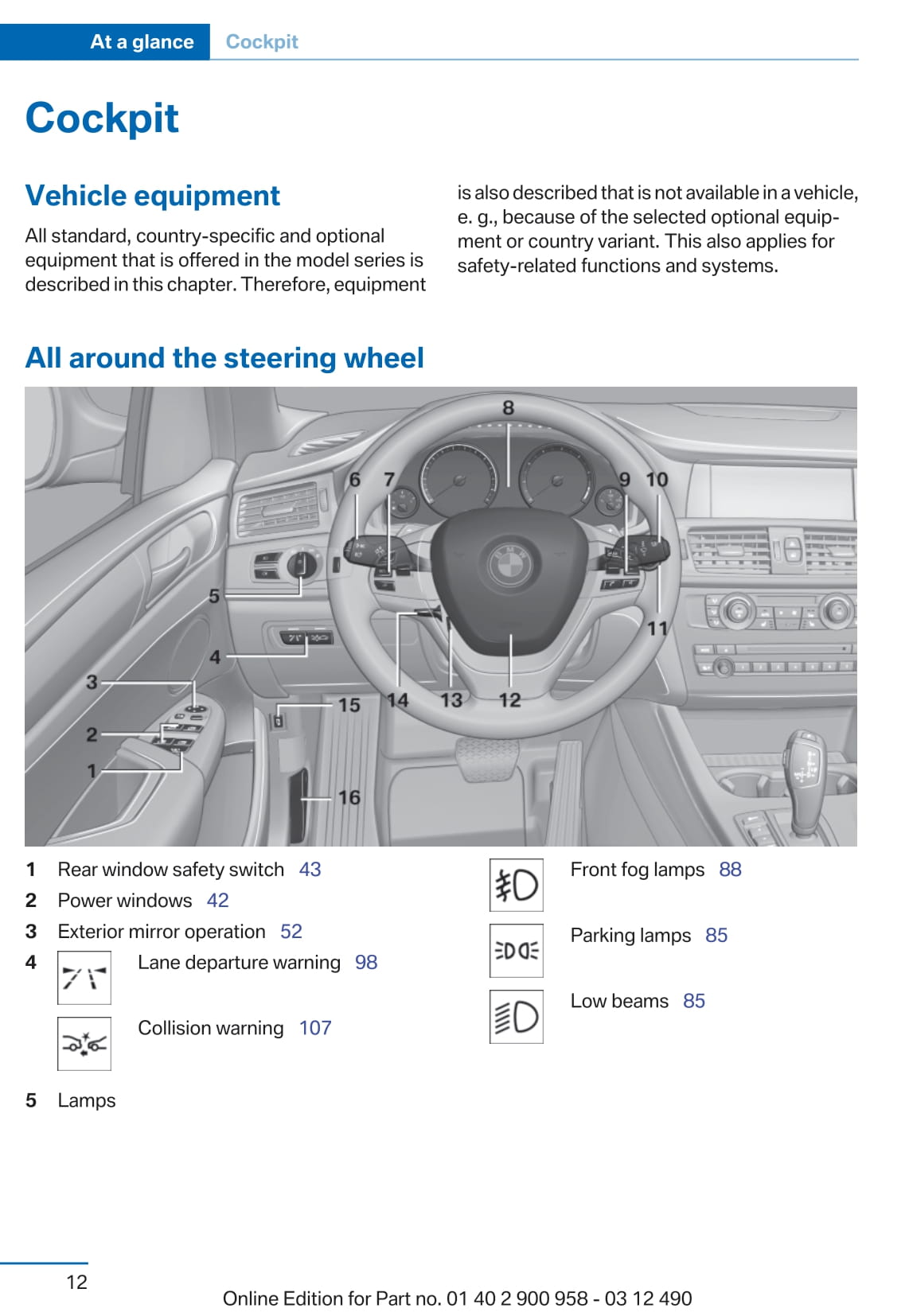 2012 BMW X3 Owner's Manual | English