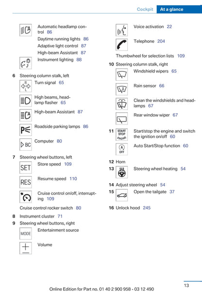 2012 BMW X3 Owner's Manual | English