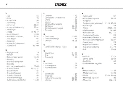 1996-2000 Peugeot 106 Owner's Manual | Dutch