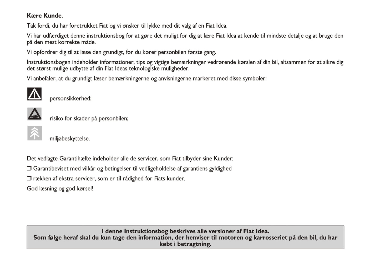 2010-2011 Fiat Idea Gebruikershandleiding | Dansk