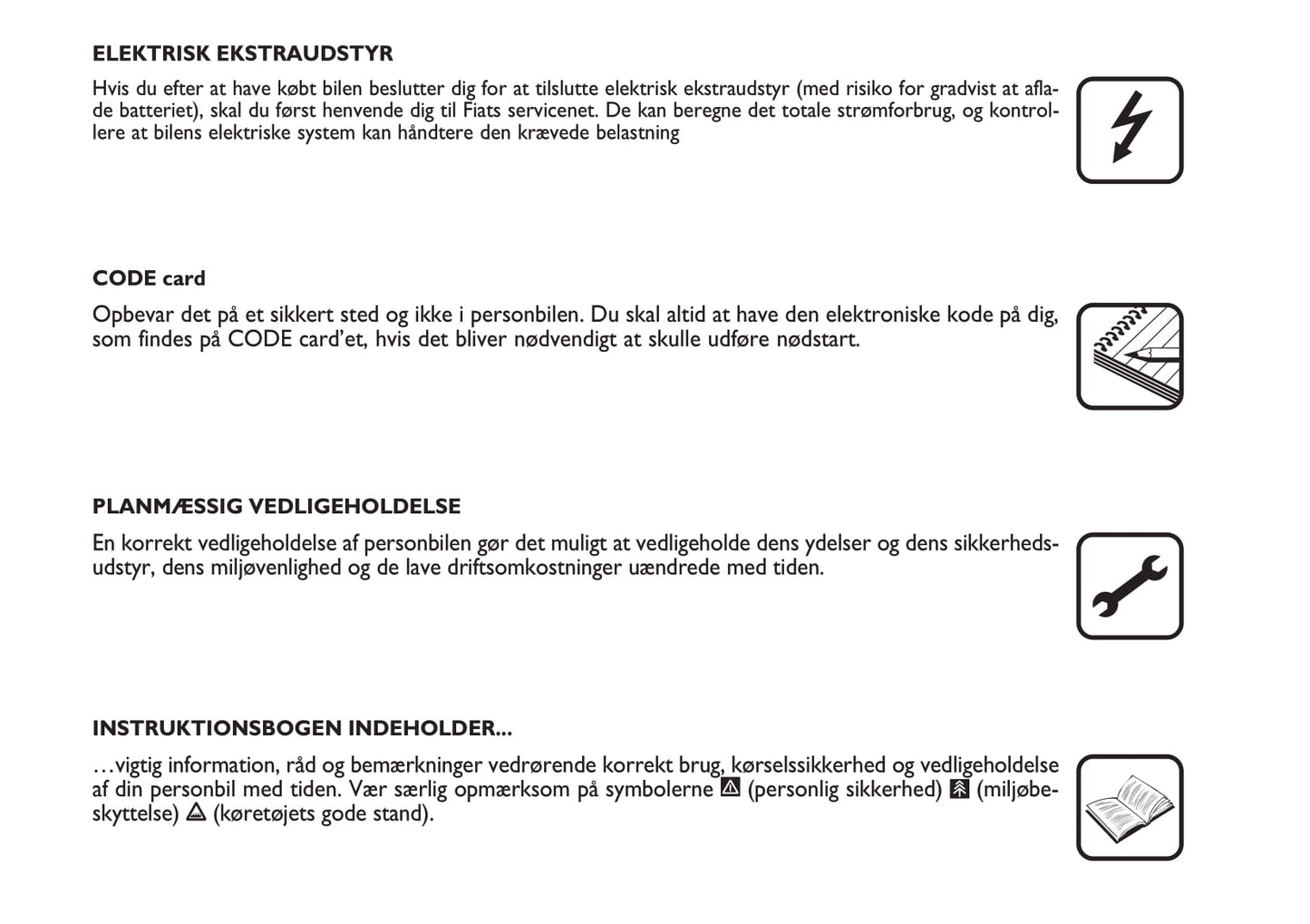 2010-2011 Fiat Idea Owner's Manual | Dansk