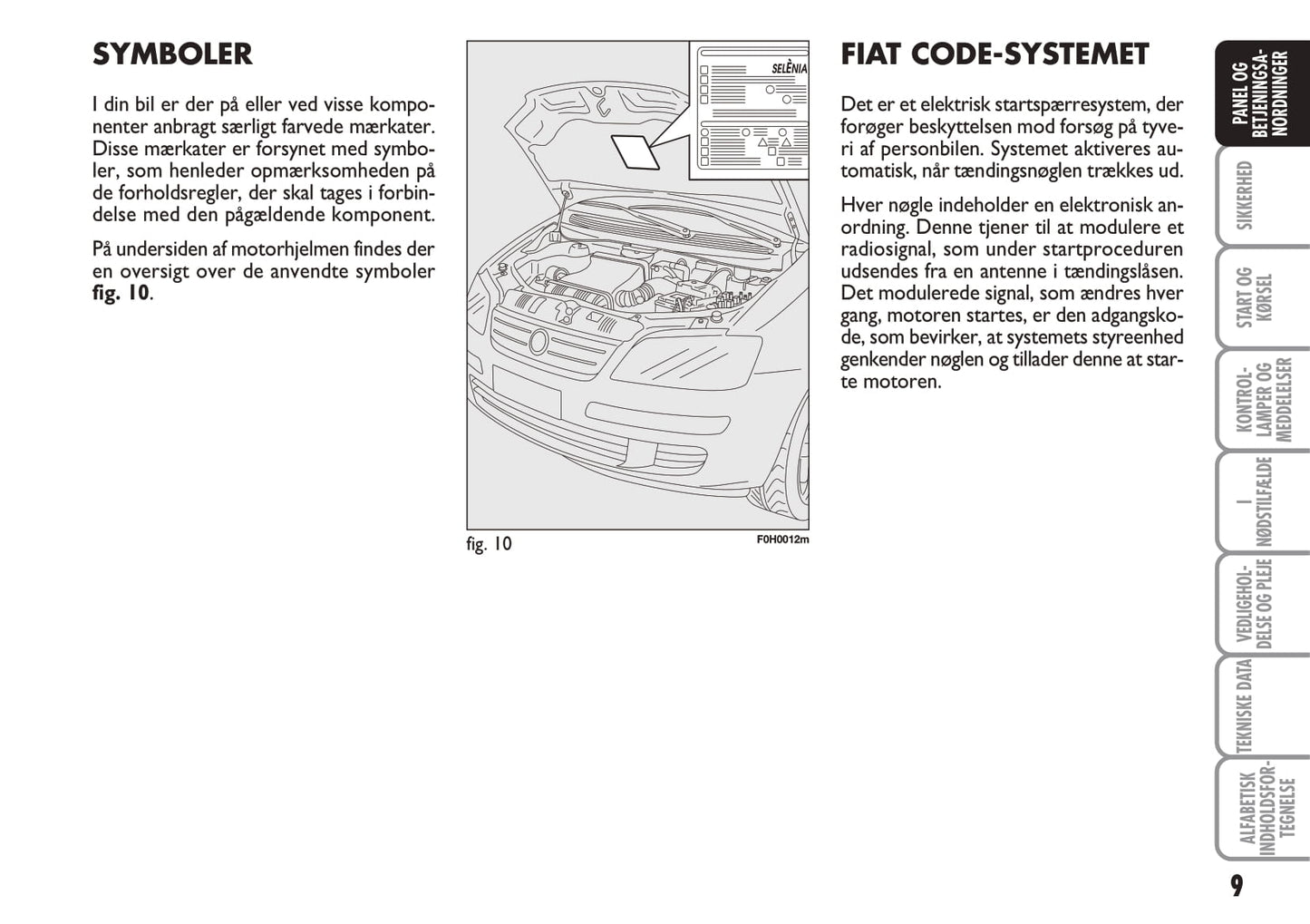 2010-2011 Fiat Idea Owner's Manual | Dansk