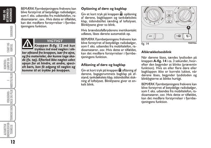 2010-2011 Fiat Idea Owner's Manual | Dansk