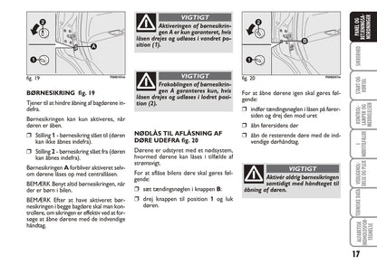 2010-2011 Fiat Idea Owner's Manual | Dansk