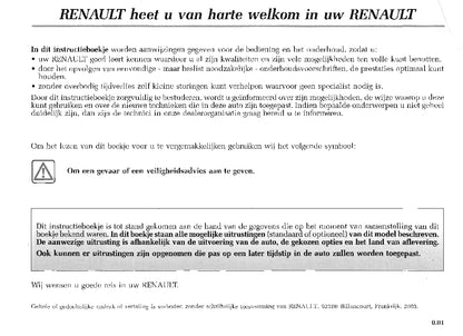 2003-2004 Renault Scénic Bedienungsanleitung | Niederländisch