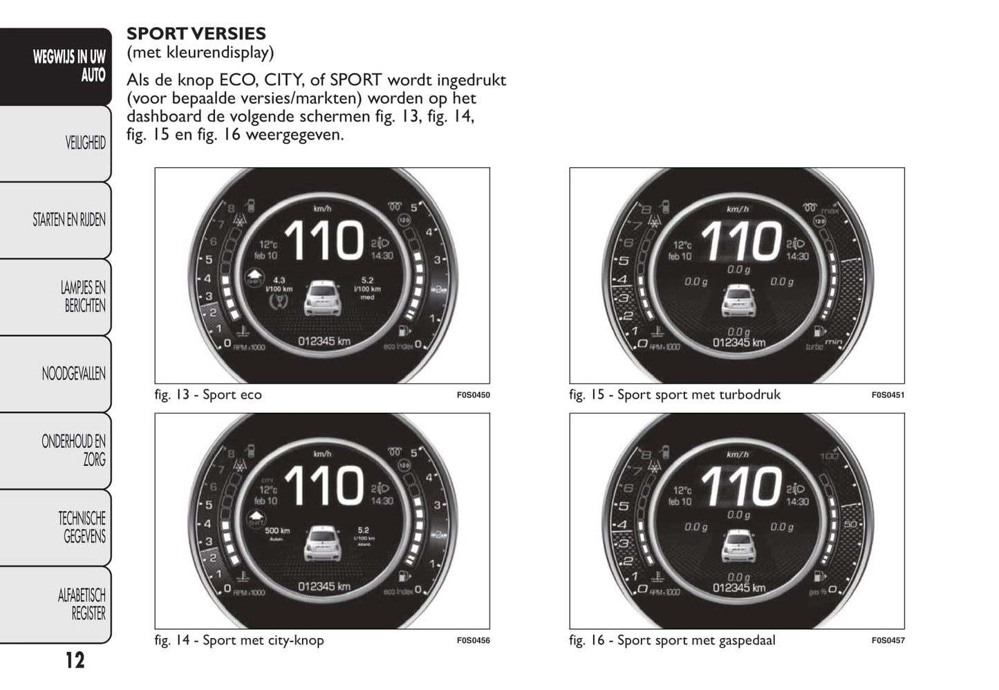 2015-2016 Fiat 500/500C Owner's Manual | Dutch