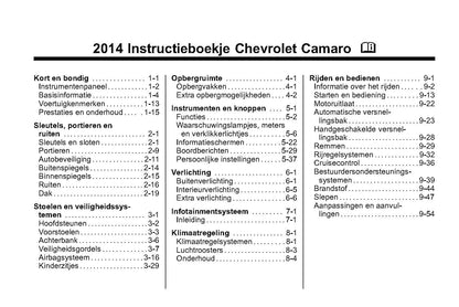 2014 Chevrolet Camaro Gebruikershandleiding | Nederlands