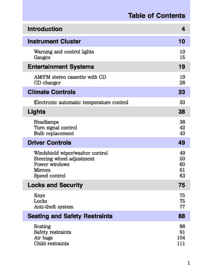 2003 Mercury Marauder Owner's Manual | English