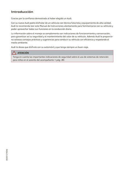 2018-2023 Audi Q3/Q3 Sportback/RS Q3/RS Q3 Sportback Owner's Manual | Spanish